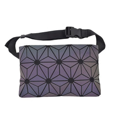 Holographic Fanny Pack Purse Female Belt Bag Geometric Waist Pack