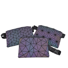 Holographic Fanny Pack Purse Female Belt Bag Geometric Waist Pack