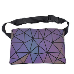 Holographic Fanny Pack Purse Female Belt Bag Geometric Waist Pack