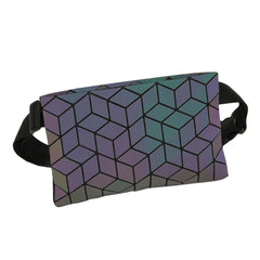 Luminous Waist Bag Holographic Fanny Pack Geometric Waist Pack Laser Chest Pouch