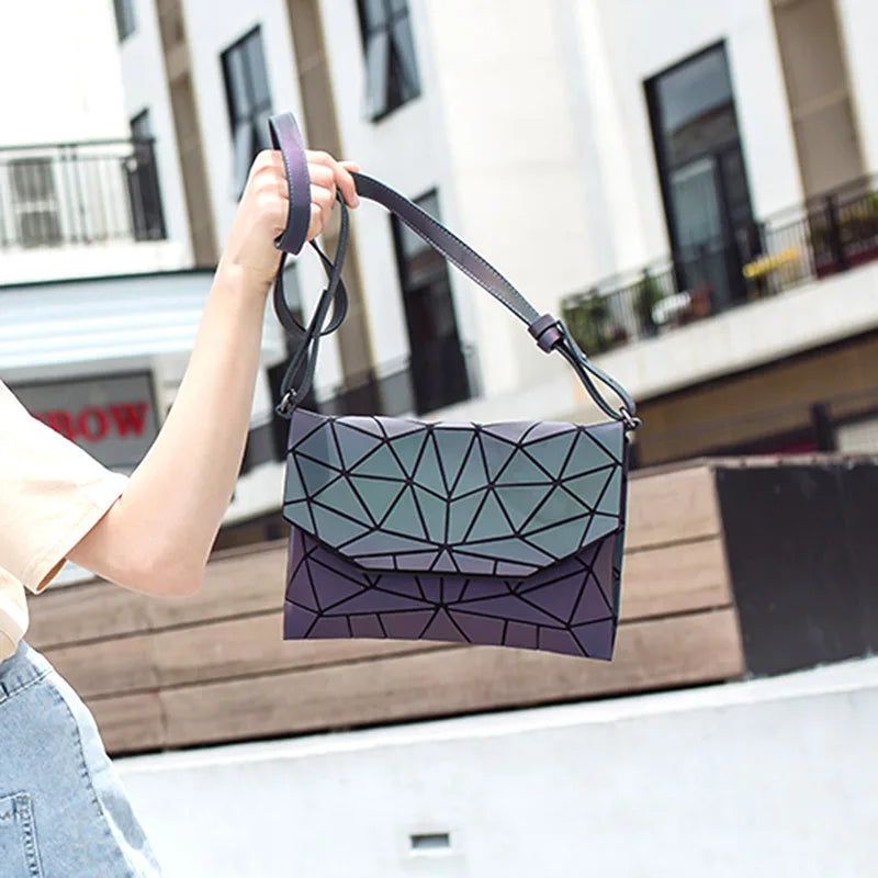 Luminous Geometric Clutch Bag Crossbody Shoulder Handbag for Women