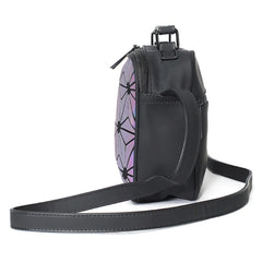 Geometric Plaid Hologram Small Square Crossbody Bag