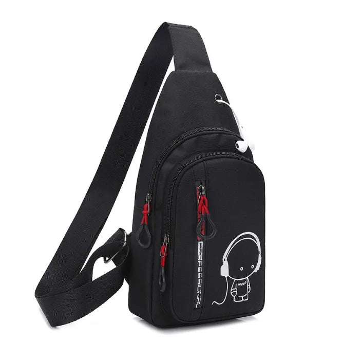 Luminous Oxford Chest Bag Messenger Bag Anti Theft Sling Bag