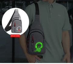 Luminous Oxford Chest Bag Messenger Bag Anti Theft Sling Bag