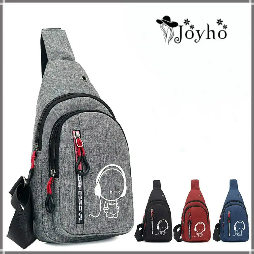 Luminous Oxford Chest Bag Messenger Bag Anti Theft Sling Bag