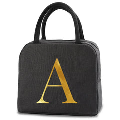 Women's Thermal Lunch Bag 26 Letter Print Insulated Cooler Tote Pouch