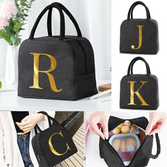Women's Thermal Lunch Bag 26 Letter Print Insulated Cooler Tote Pouch