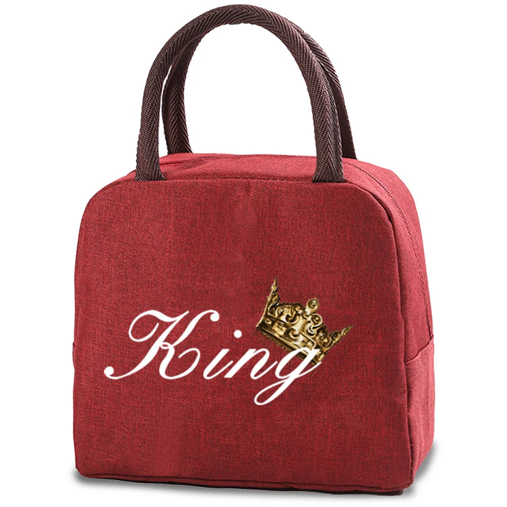 Insulated Canvas Cooler Lunch Bag Bento Pouch for Kids Food Thermal Handbag