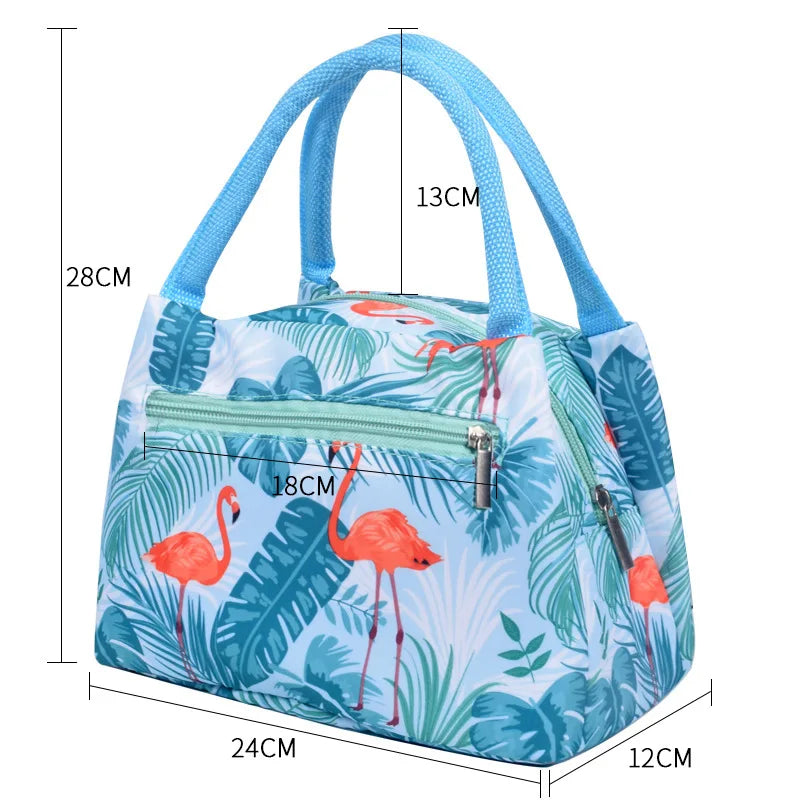 Canvas Lunch Bag Cooler Tote Insulated Box Thermal Cold Food Container