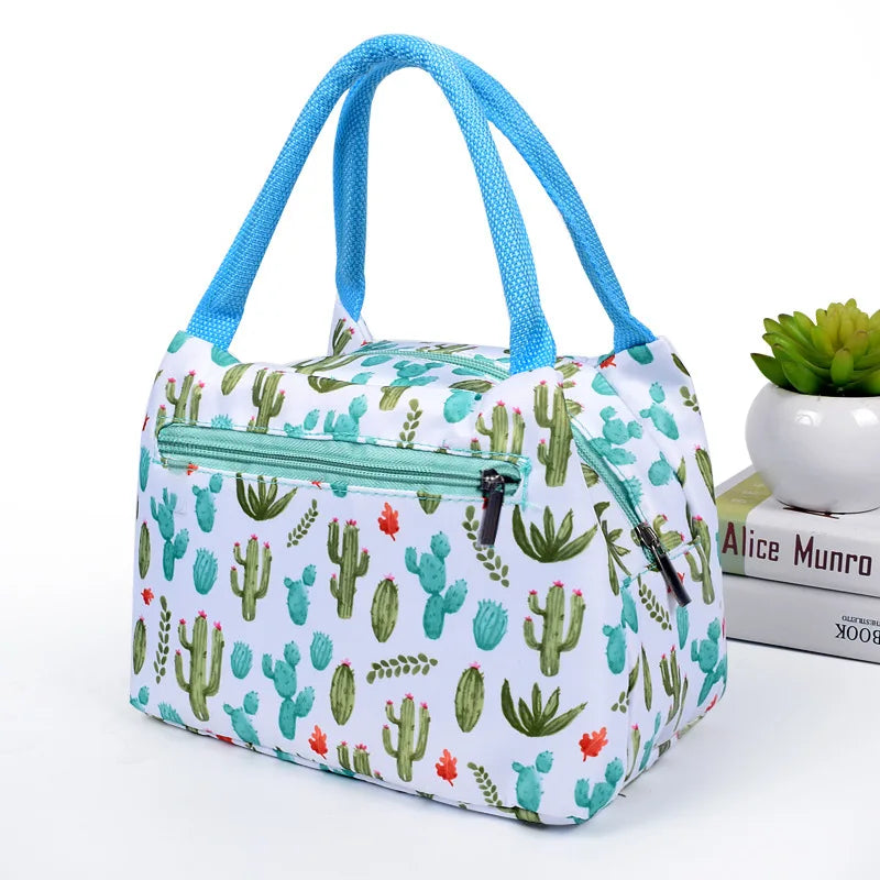 Canvas Lunch Bag Cooler Tote Insulated Box Thermal Cold Food Container