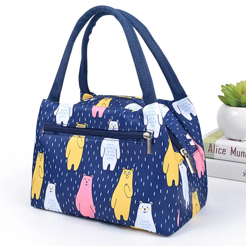 Canvas Lunch Bag Cooler Tote Insulated Box Thermal Cold Food Container