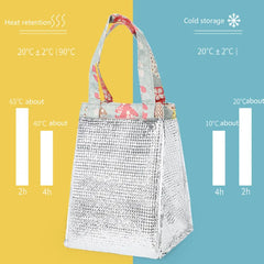 Cute Flower Lunch Bag Multicolor Cooler Waterproof Hand Pack Thermal