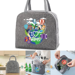 Insulated Lunch Bag Food Cooler Bags for Women - Travel Print Handbag