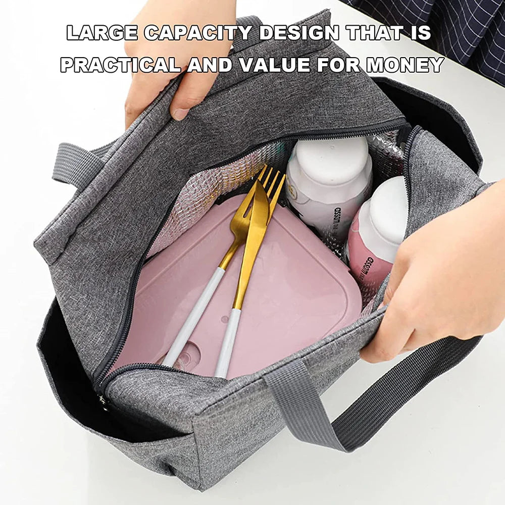 Insulated Japan Cat Print Lunch Bag Thermal Portable Bento Pouch High Capacity