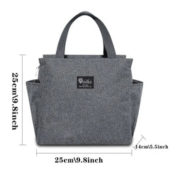 Insulated Japan Cat Print Lunch Bag Thermal Portable Bento Pouch High Capacity