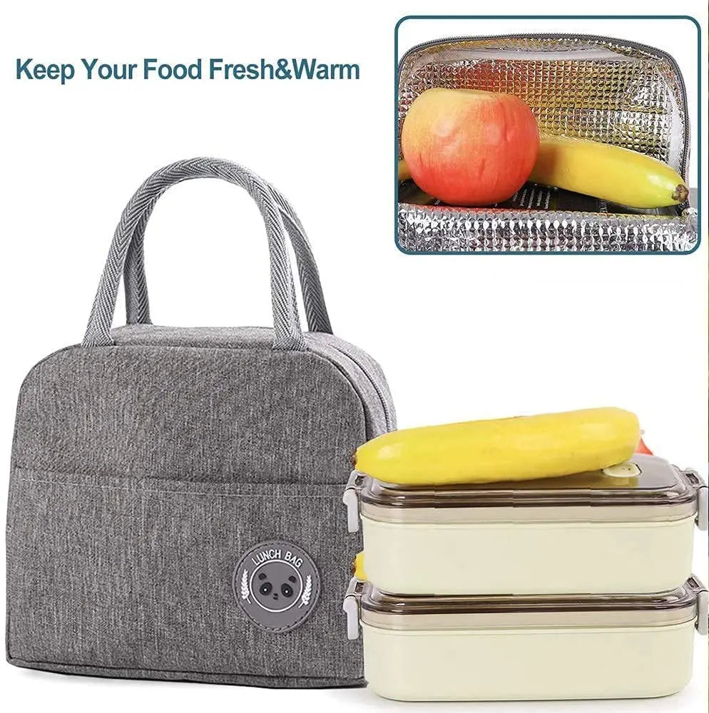 Food Thermal Lunch Box Insulated Cooler Bag Handbag Portable Picnic Packet
