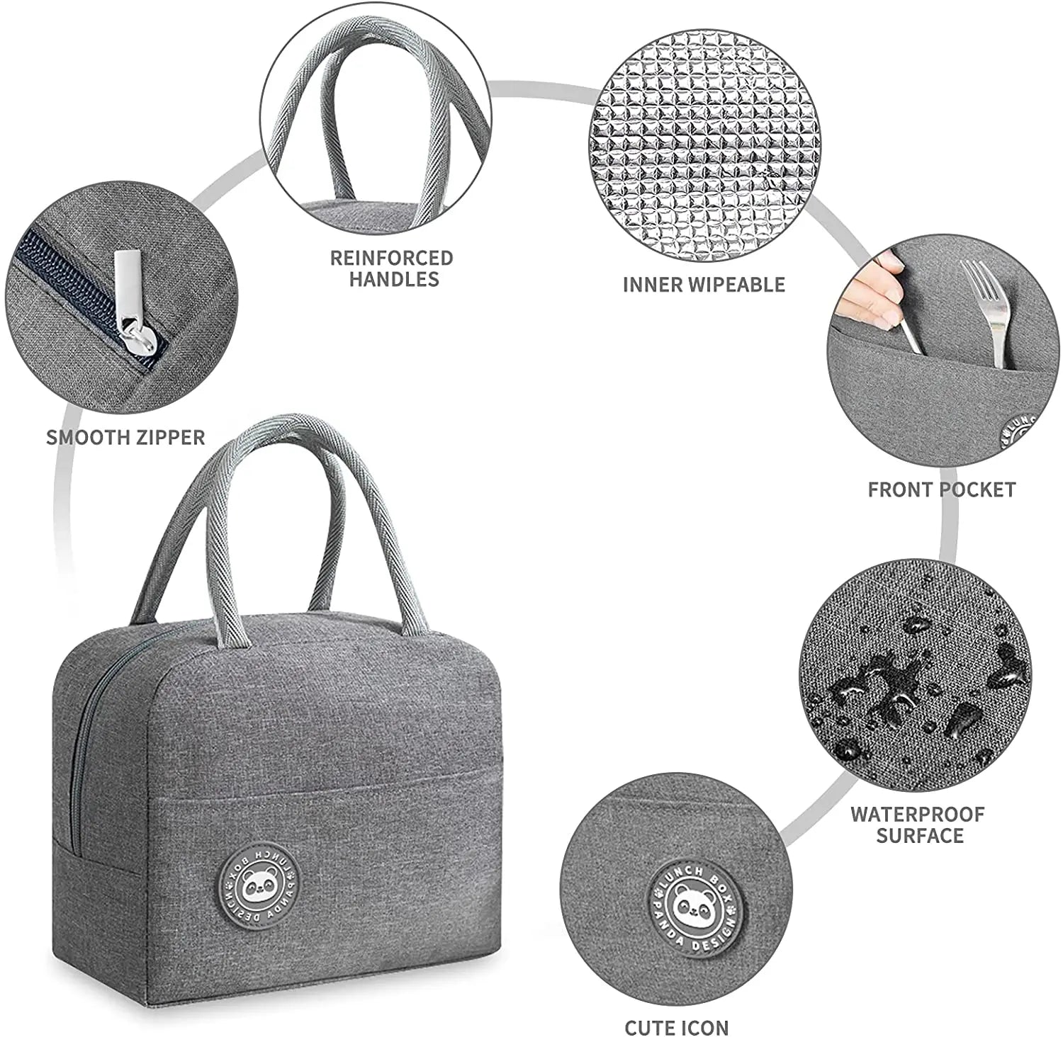 Food Thermal Lunch Box Insulated Cooler Bag Handbag Portable Picnic Packet