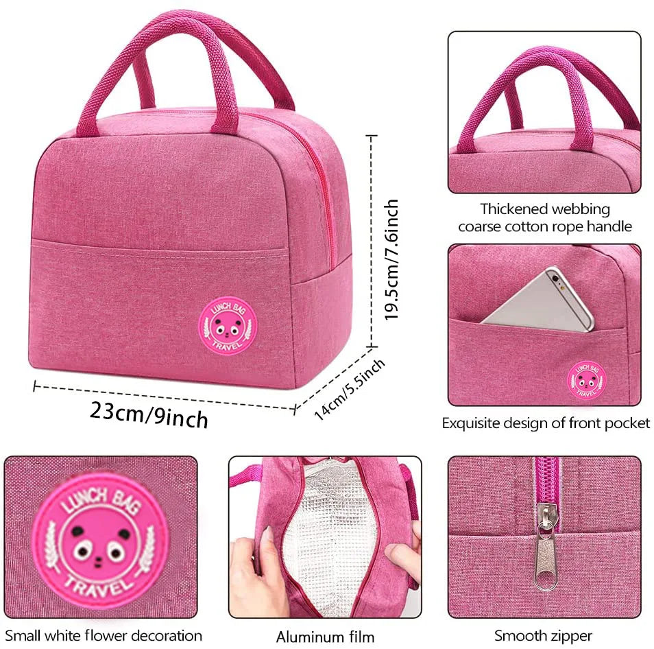 Portable Lunch Bag for Women Kids Cooler Insulated Food Picnic Bags