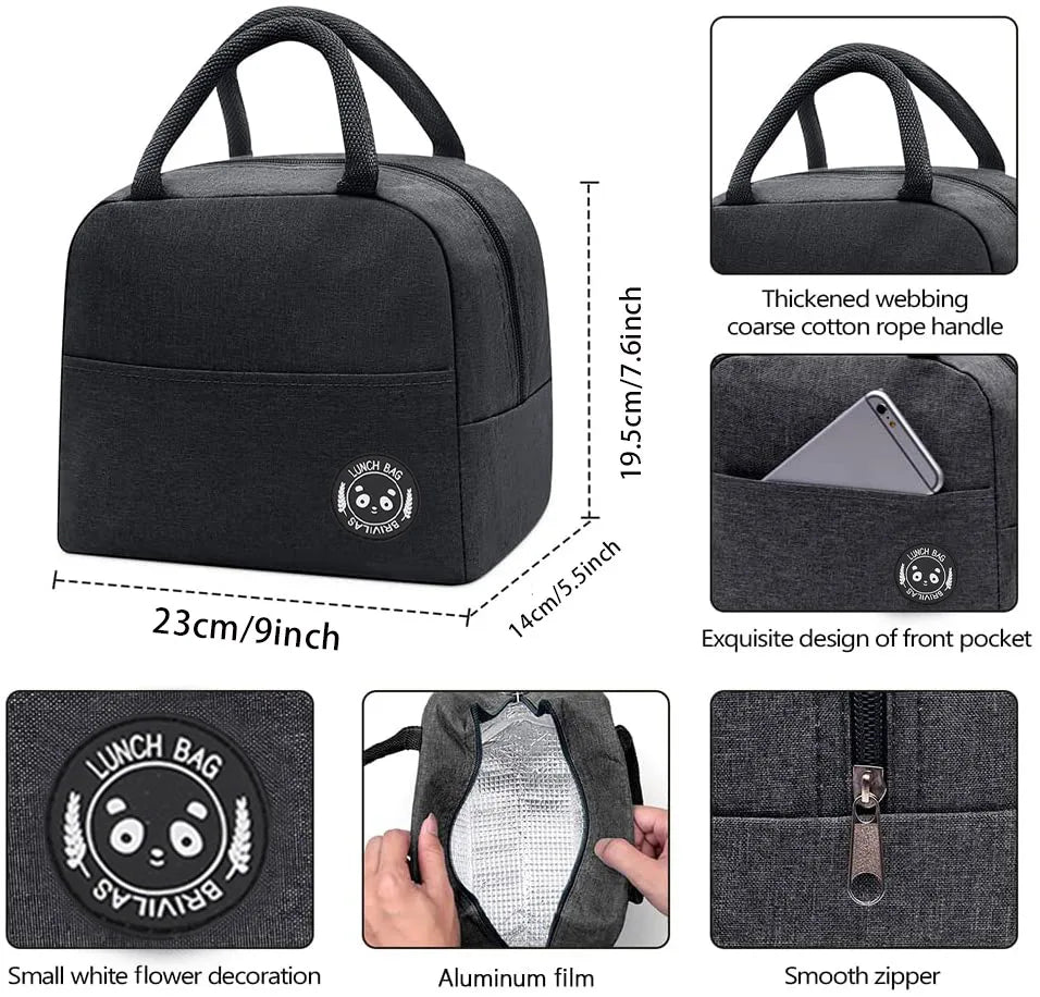 Insulated Lunch Bag for Women Thermal Portable Bento Pouch Food Storage Bags