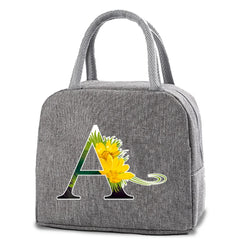 Flower Print Insulated Lunch Box Cooler Bag for Women Picnic Organizer