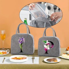 Flower Print Insulated Lunch Box Cooler Bag for Women Picnic Organizer