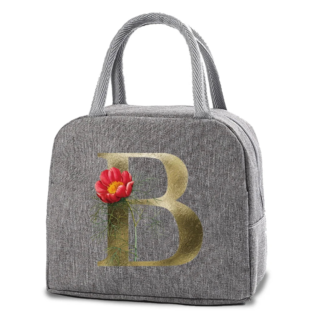 Golden Flower Insulated Cooler Bag Kids Thermal Lunch Box Organizer