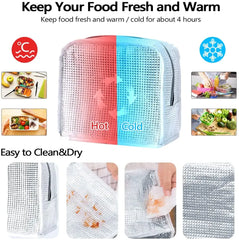 Canvas Insulated Lunch Bag Handbag Kids Thermal Lunch Box Pouch