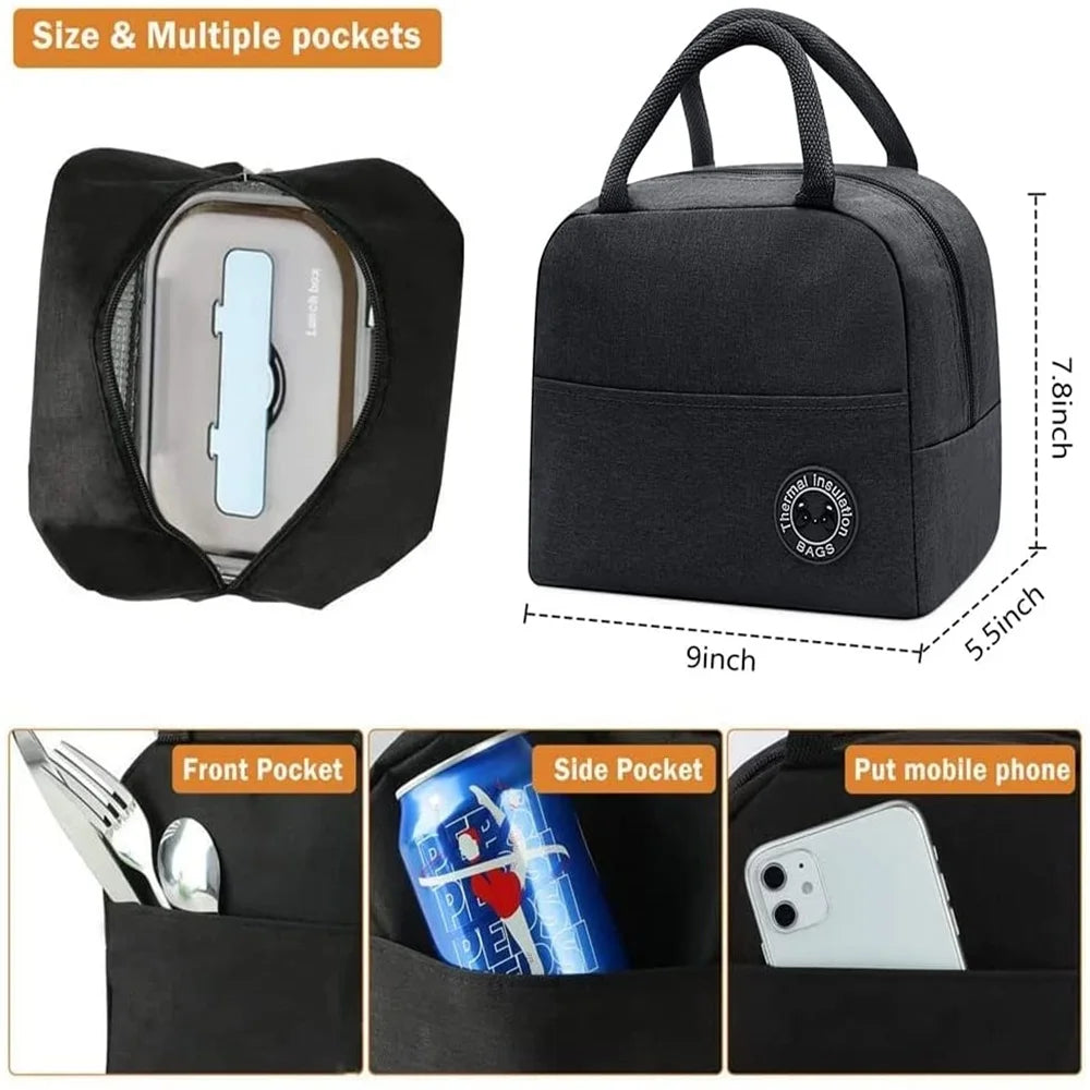 Lunch Carry Bag Insulated Thermal Portable Bags for Women Children