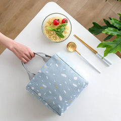Lunch Food Bags Cotton Linen Waterproof Durable Functional Insulation Handbag