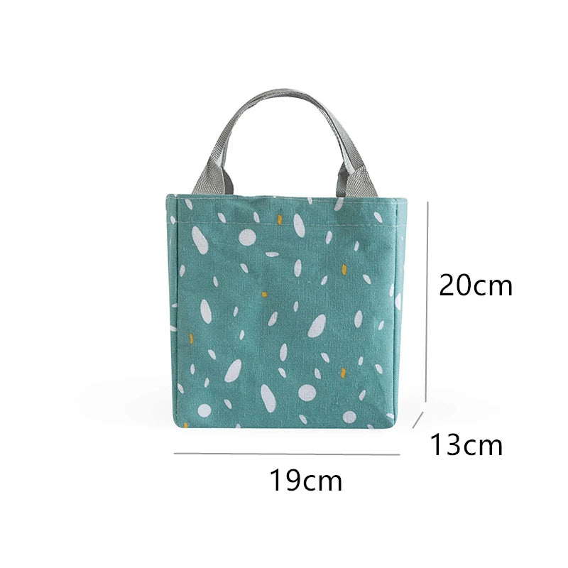 Lunch Food Bags Cotton Linen Waterproof Durable Functional Insulation Handbag