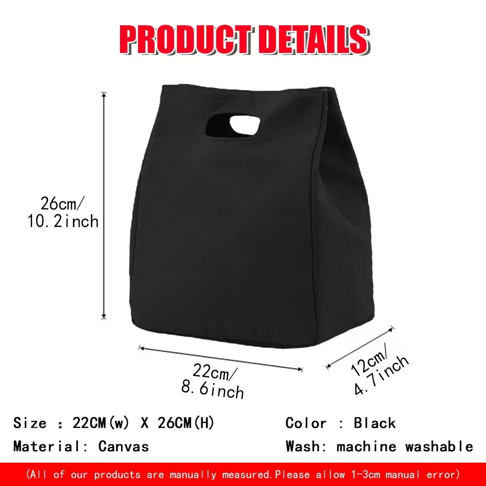 Insulated Lunch Bag Tin Foil Insulation Food Bags Eco Reusable Canvas Portable