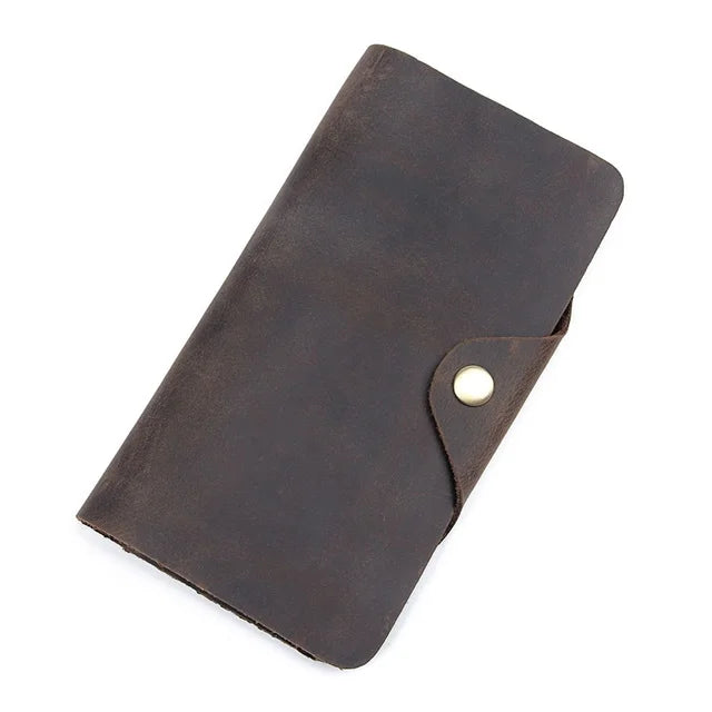 Crazy Horse Leather Wallet Men's Long Clutch Bag 8032R