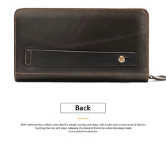 Leather Clutch Wallet Big Capacity Phone Bag Unisex Cow Leather Hand Bag