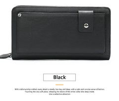 Leather Clutch Wallet Big Capacity Phone Bag Unisex Cow Leather Hand Bag