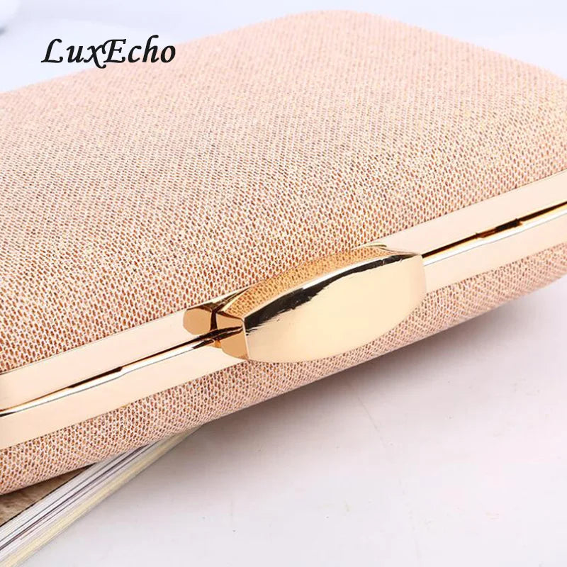 LuxEcho Rhinestone Chain Bride Wedding Purse Evening Clutch