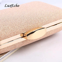 LuxEcho Rhinestone Chain Bride Wedding Purse Evening Clutch