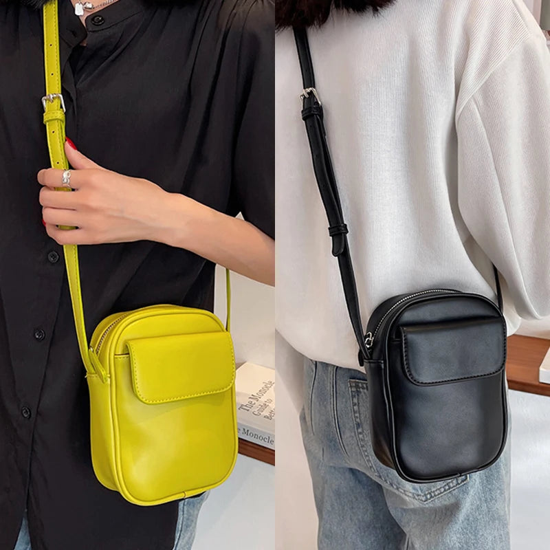 Mini PU Leather Shoulder Bag Women Crossbody Purse Zipper