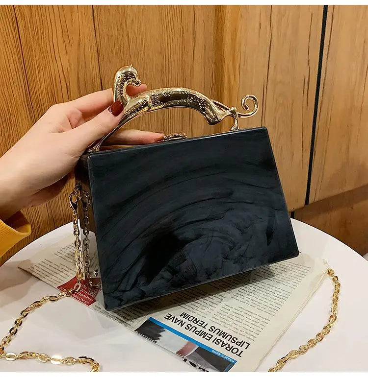 Metal Chain Crossbody Bag Acrylic Women Handbag