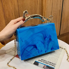 Metal Chain Crossbody Bag Acrylic Women Handbag