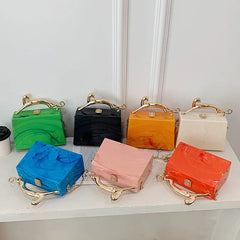 Metal Chain Crossbody Bag Acrylic Women Handbag