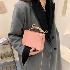Metal Chain Crossbody Bag Acrylic Women Handbag