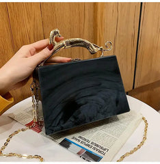 Metal Chain Crossbody Bag Acrylic Women Handbag