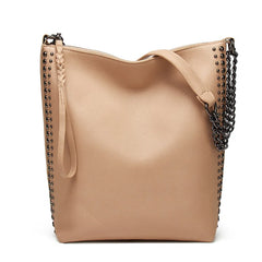 Rivet Leather Bucket Crossbody Chain Women's Shoulder Bag