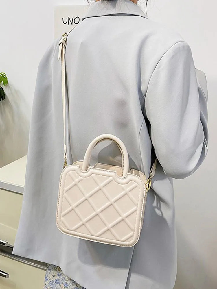 Lingge Top Handle Women's Handbags Female Crossbody Bags