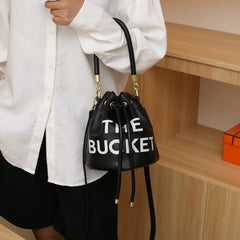 Soft Leather Crossbody Bag Women Messenger Bucket Handbag Purse