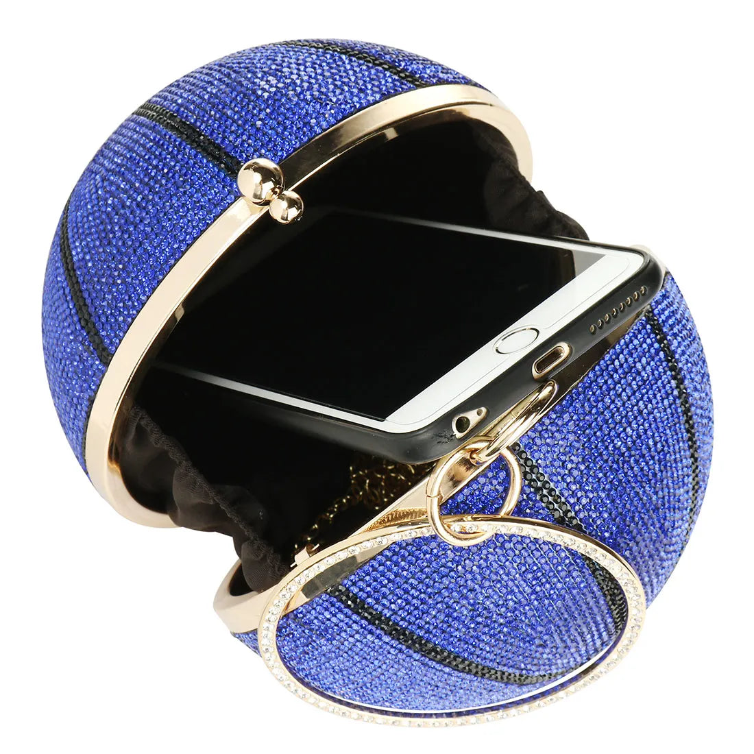 Women's Basketball Diamond Ball Party Purse Handbag Tote Shoulder Chain Bag