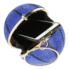 Women's Basketball Diamond Ball Party Purse Handbag Tote Shoulder Chain Bag