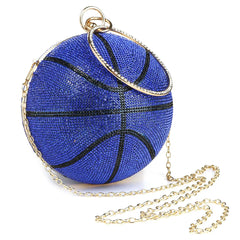 Women's Basketball Diamond Ball Party Purse Handbag Tote Shoulder Chain Bag