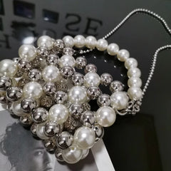 Hollow Beaded Shoulder Crossbody Bag Party Evening Purse Wedding Bag