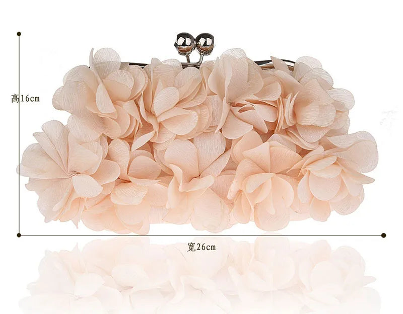 Full Flower Women Party Clutches Bridal Evening Bags Small Purses